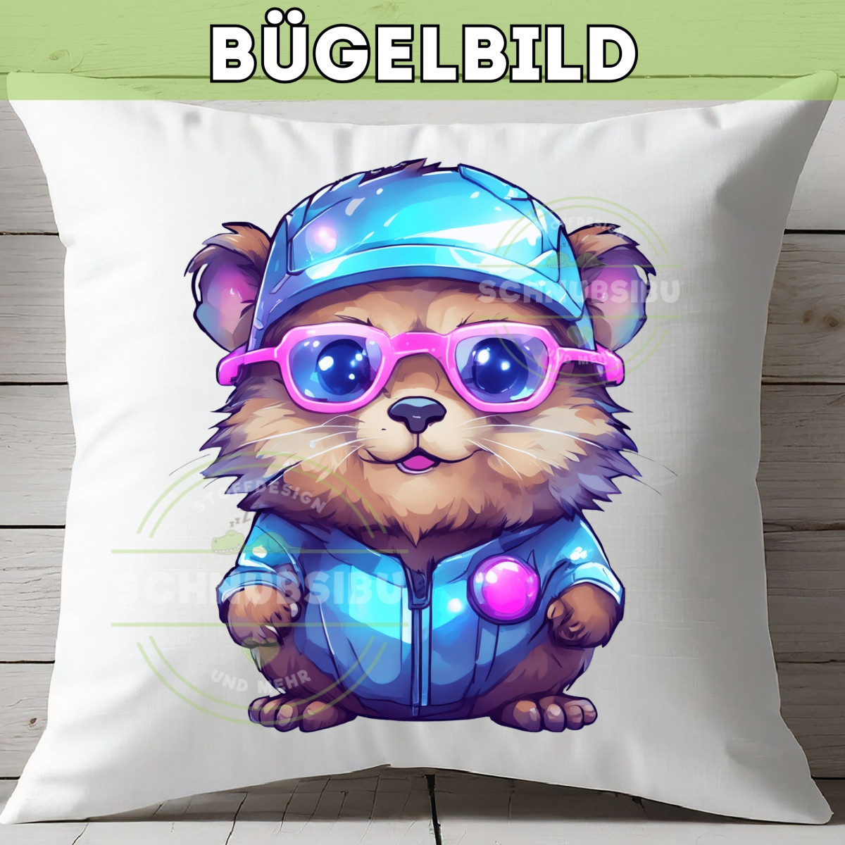Bügelbild Retro Hamster